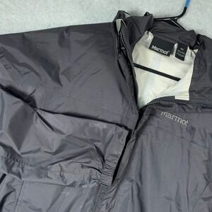 Marmot Waterproof Rain Jacket Mens Medium Dark Gray Windbreaker Lightweight Hood
